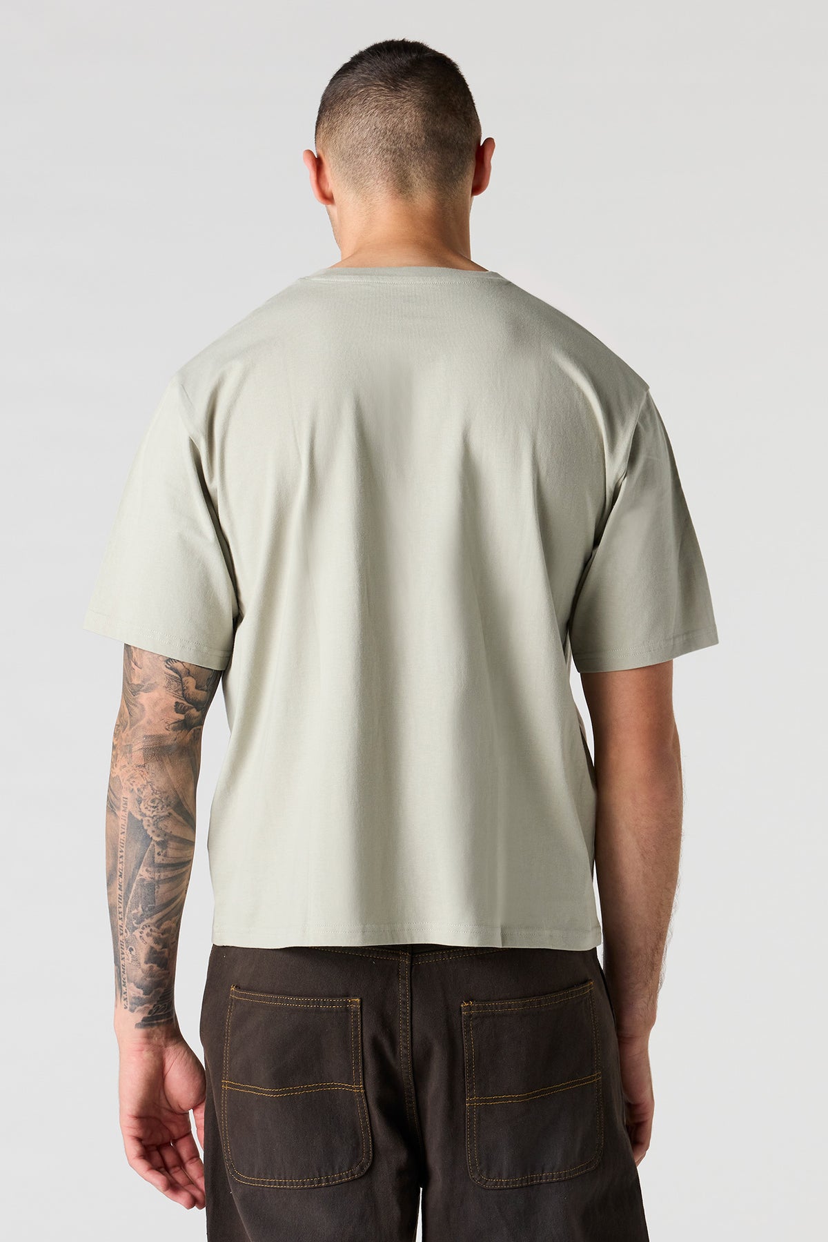 Alt View 2. LA Bear Puff Print Boxy T-Shirt - Sage