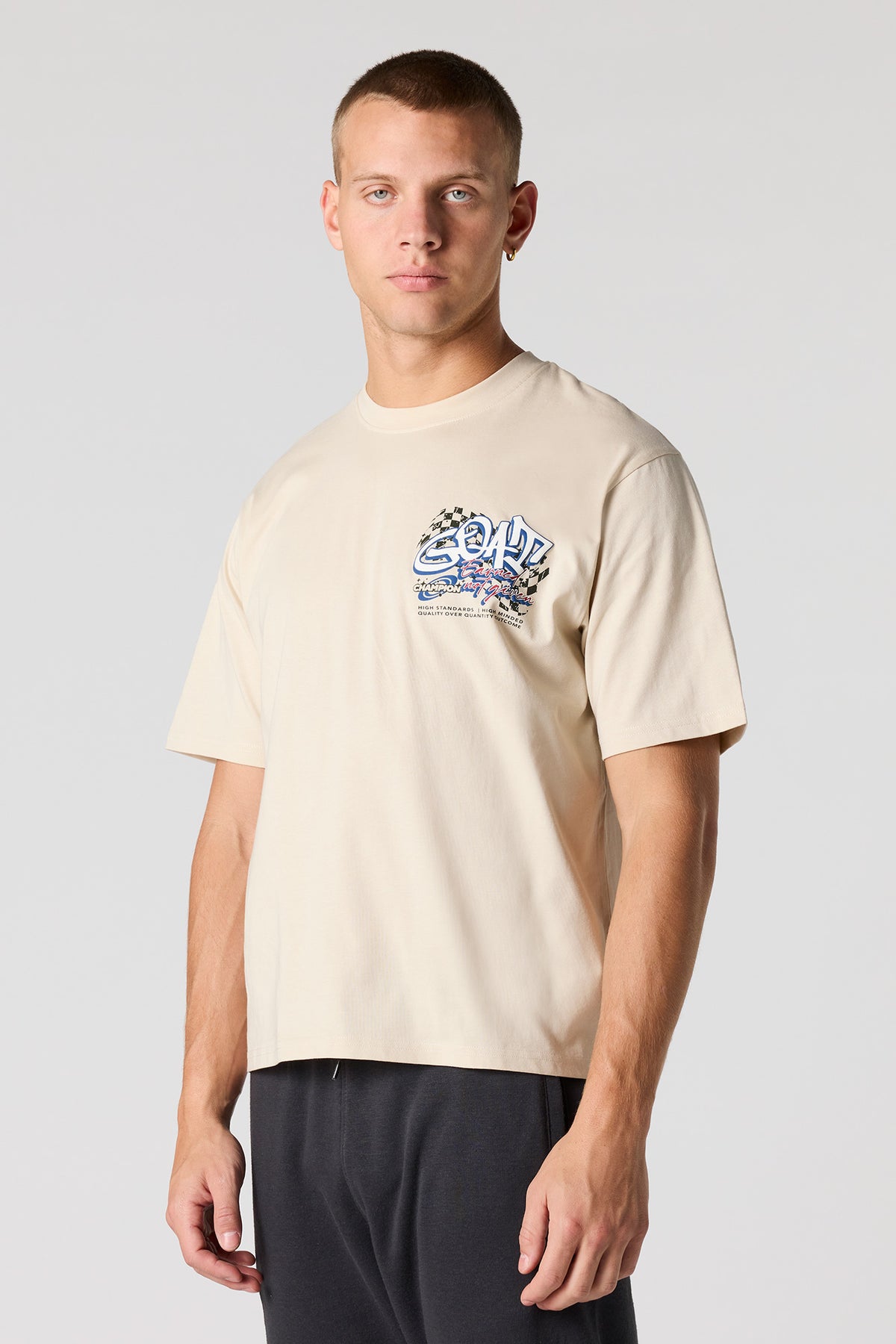 Alt View 2. GOAT Puff Print T-Shirt - Natural