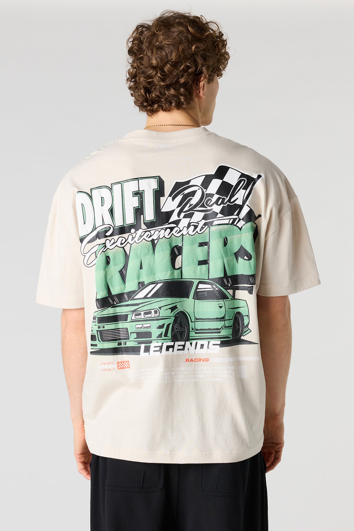 Drift Racer Puff Print Shirt - Natural