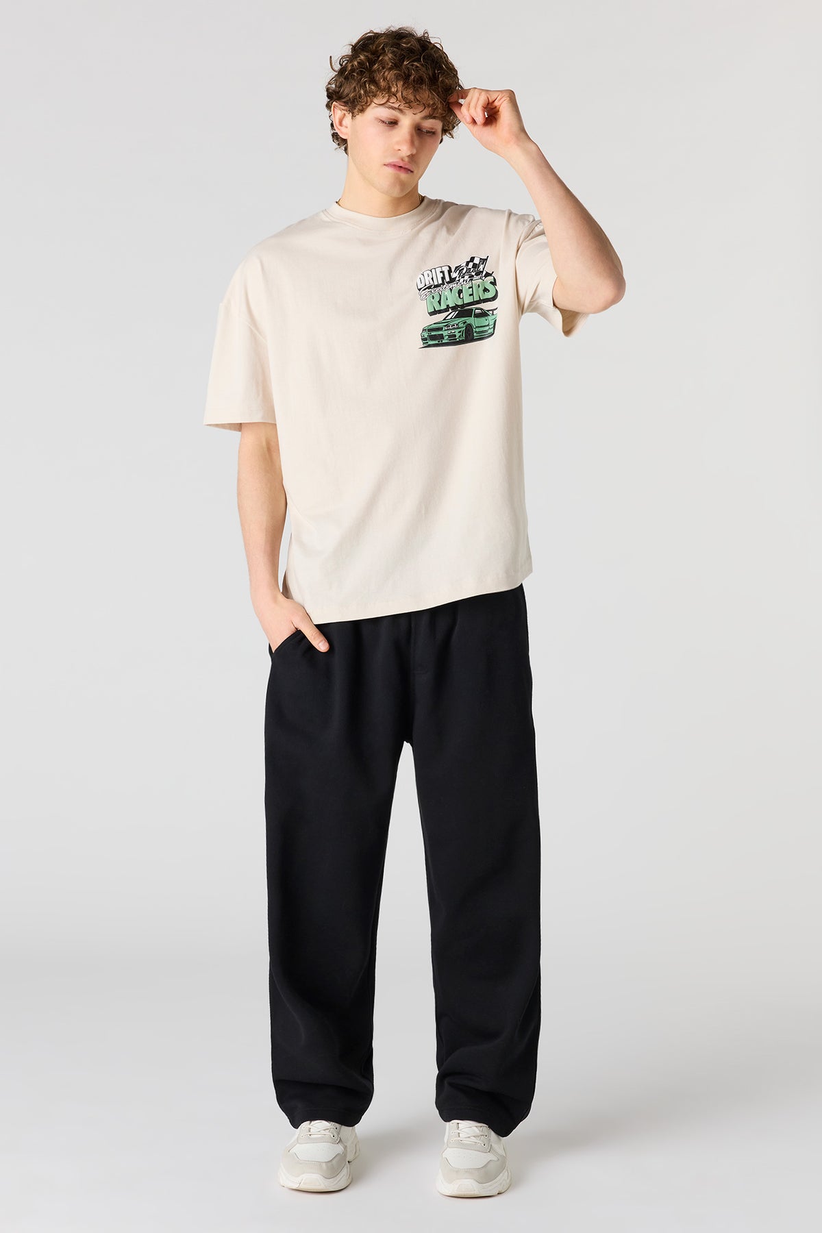 Alt View 3. Drift Racer Puff Print Shirt - Natural