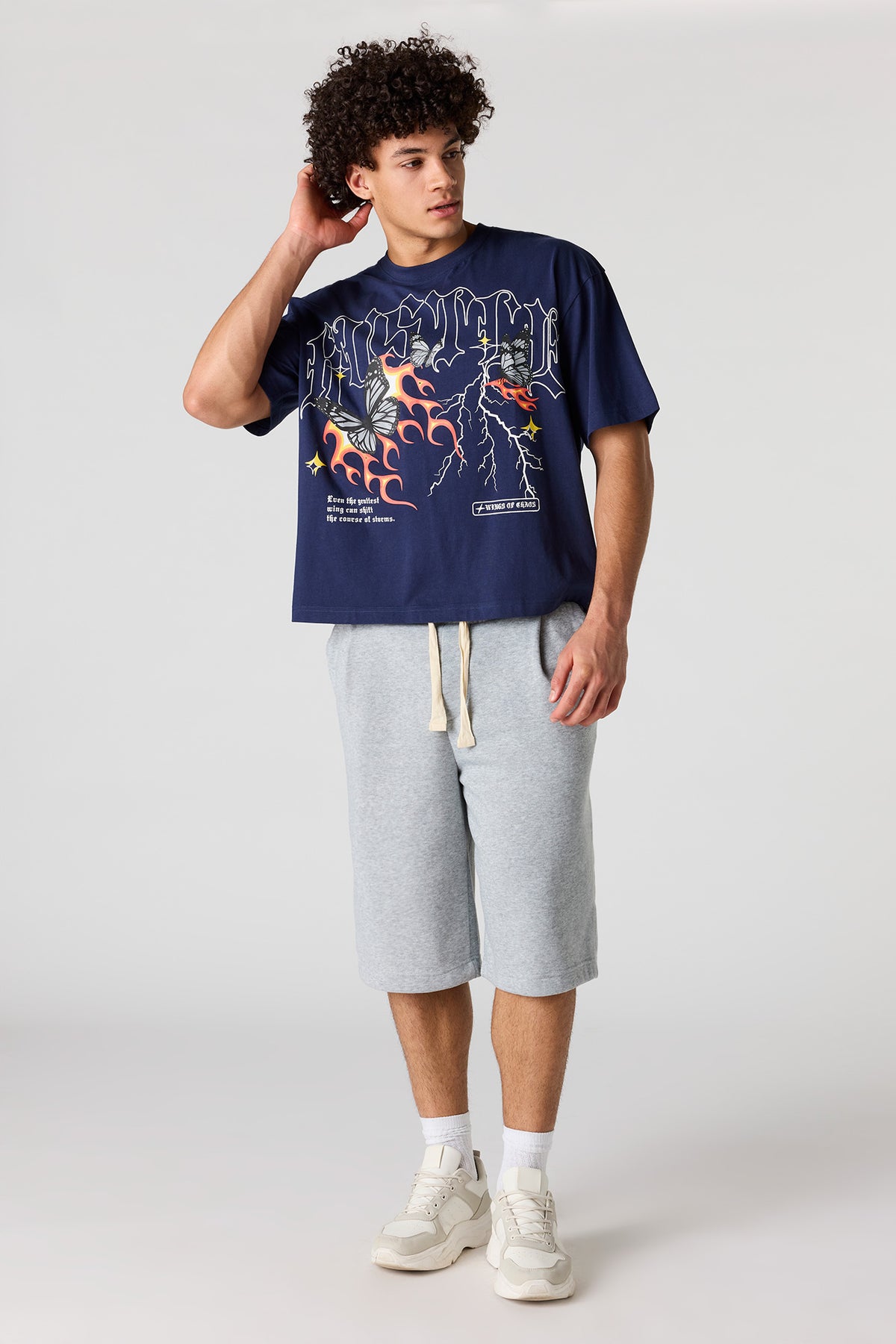 Alt View 3. Graphic Boxy T-Shirt - Navy