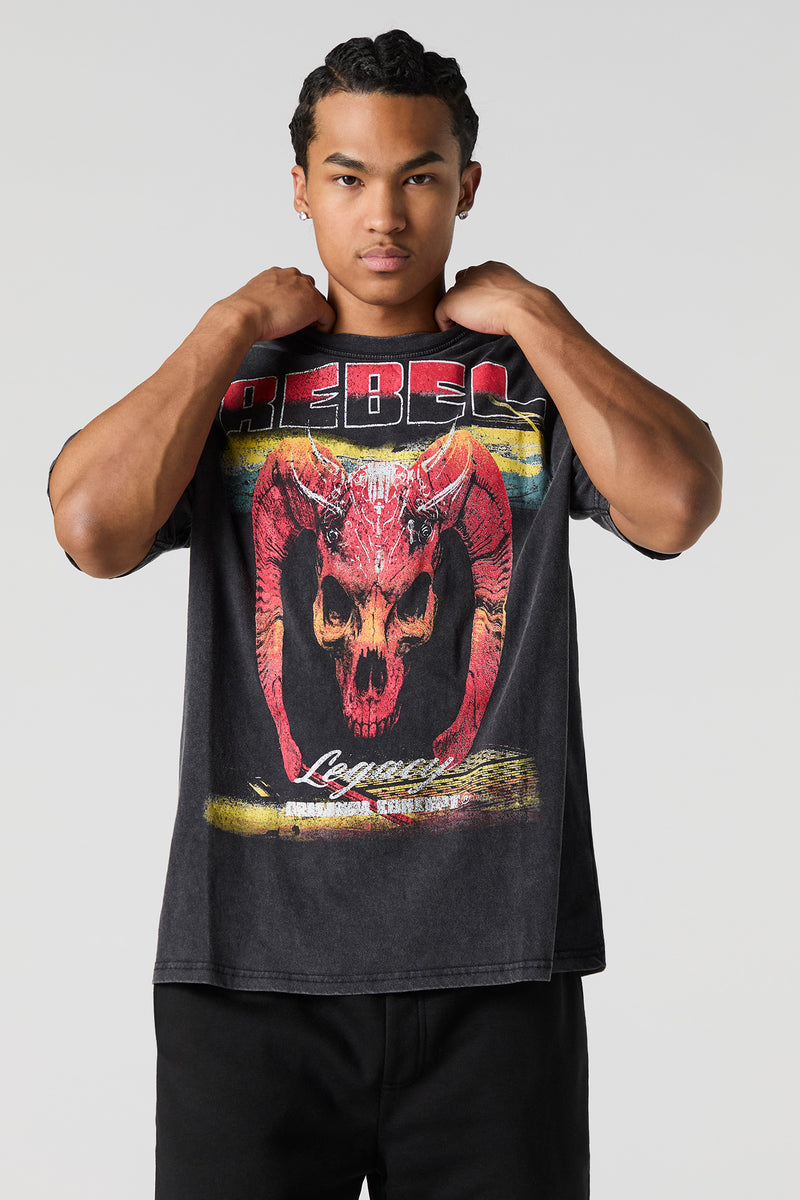 Rebel Graphic Washed T-Shirt