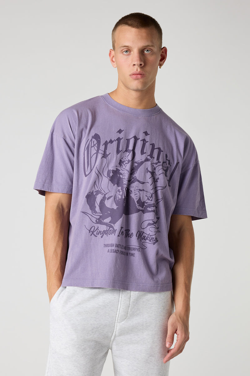 T-shirt décontracté délavé à imprimé Original