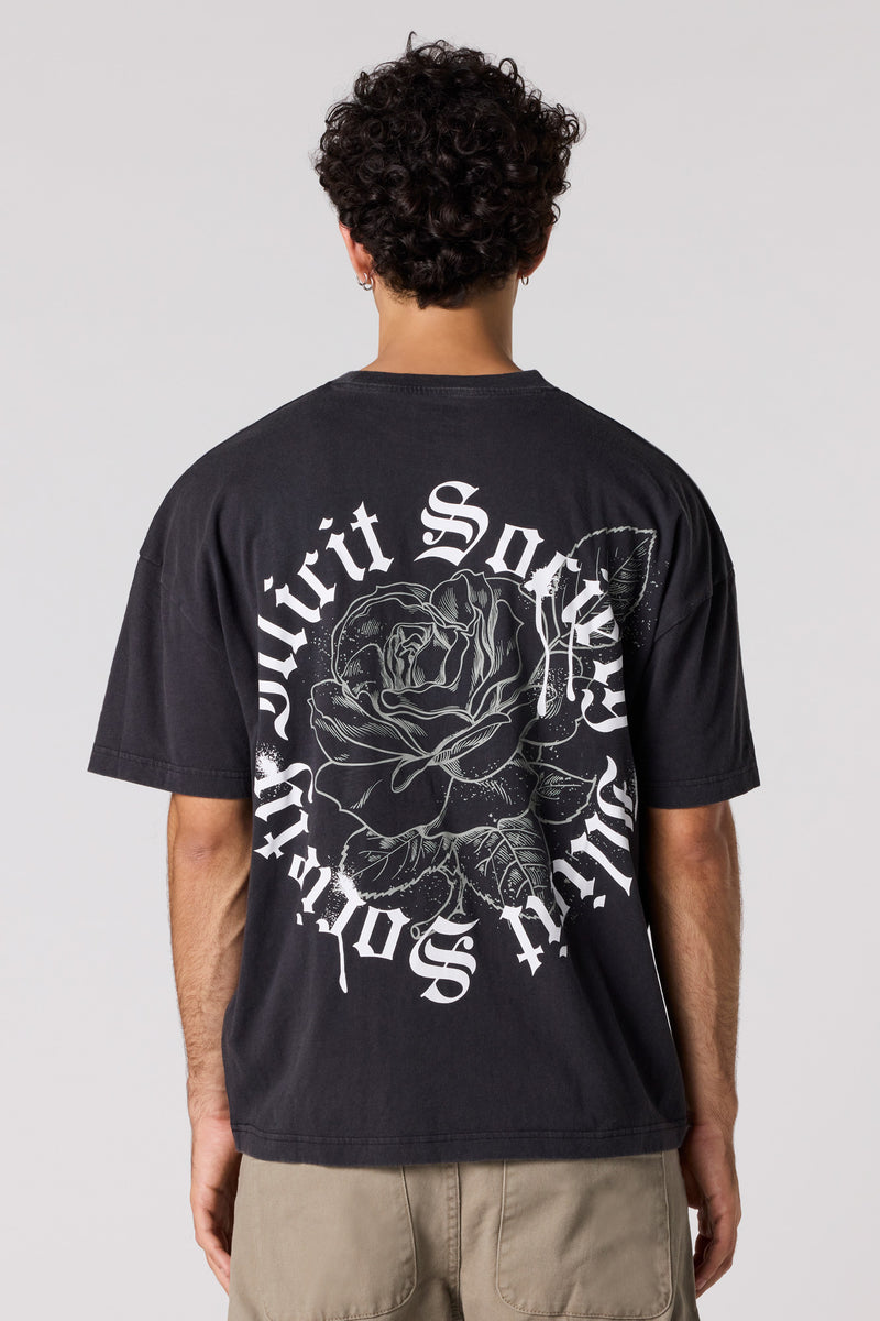 T-shirt décontracté à imprimé Rose