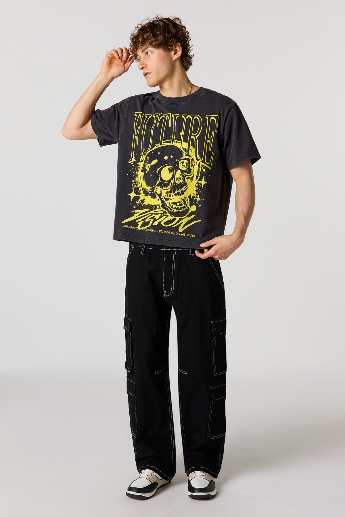 Alt View 3. Future Graphic Washed T-Shirt - Black