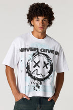 T-shirt carré à imprimé en relief