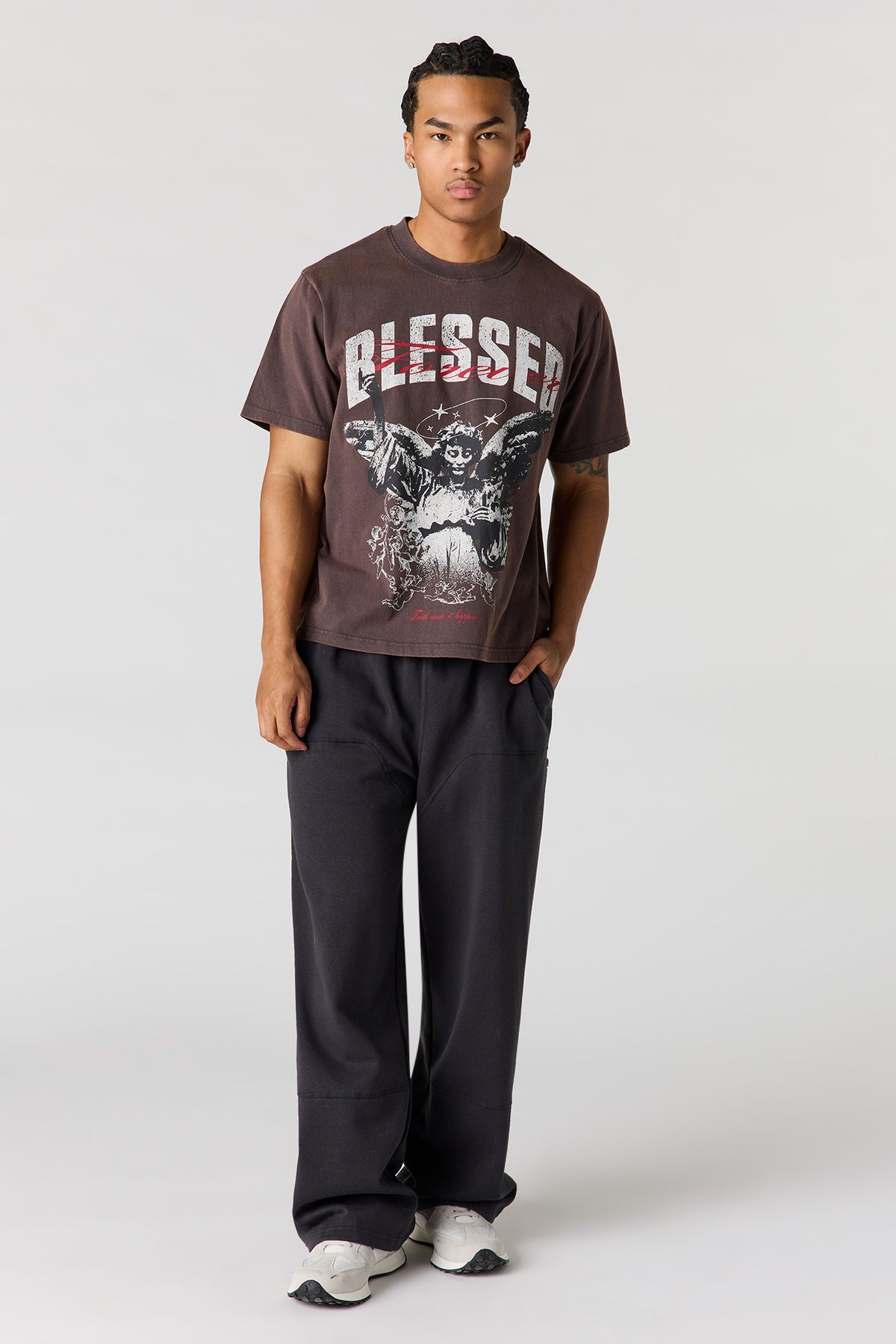 Vue alternative 3. T-shirt délavé imprimé