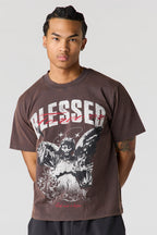 T-shirt délavé imprimé