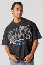 T-shirt décontracté délavé à imprimé Limitless