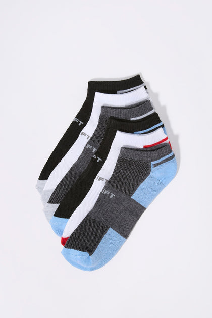 Assorted Athletic No Show Socks (6 Pack)