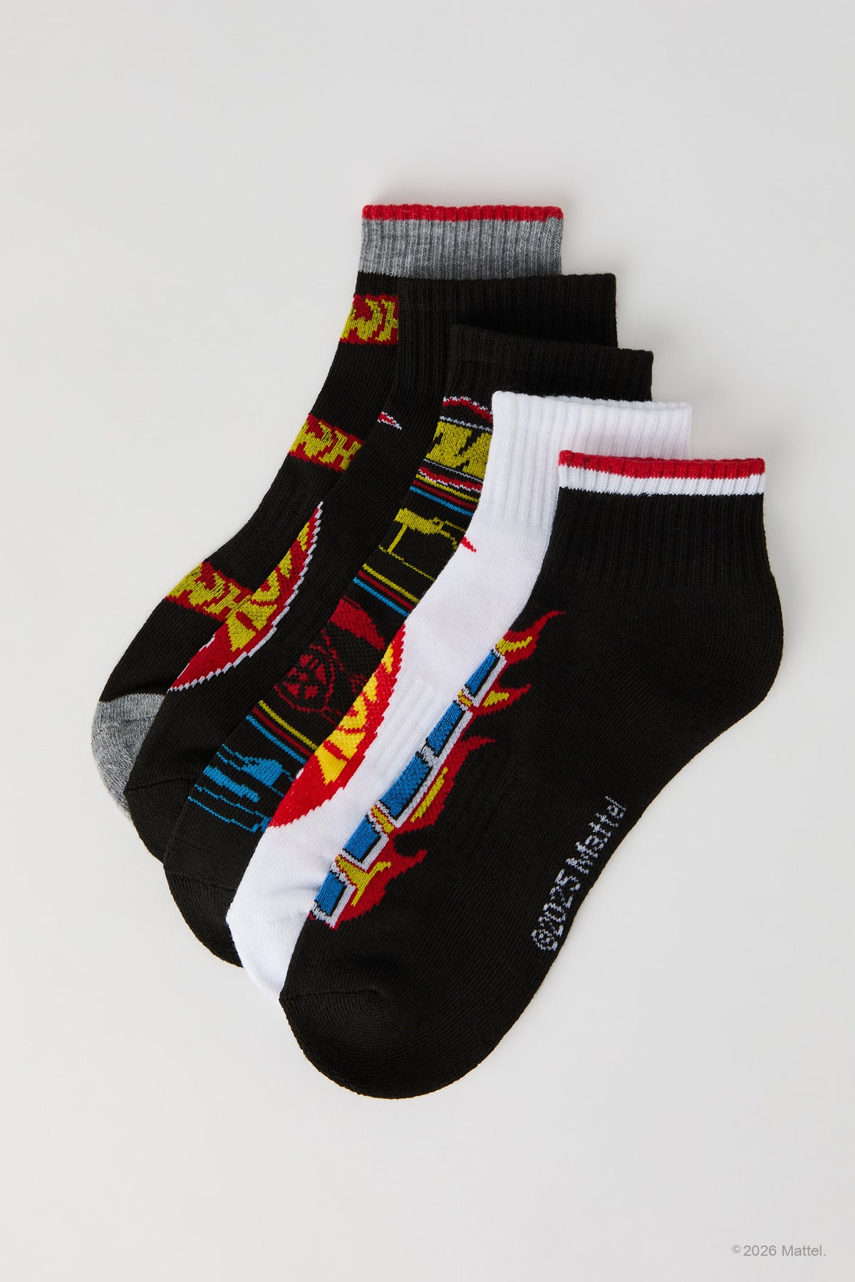 Hot Wheels™ Quarter Socks (5 Pack) - Black