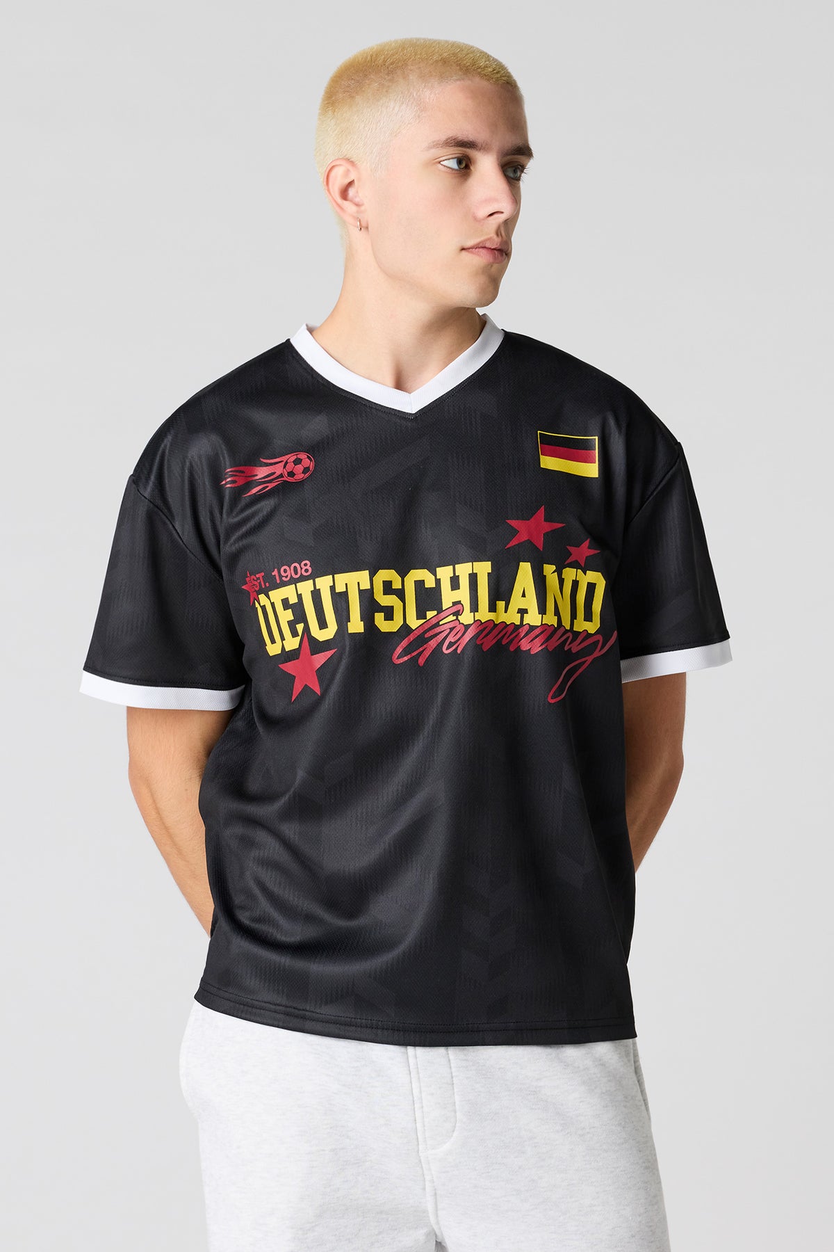 Vue alternative 3. Jersey de soccer en filet à imprimé Allemagne