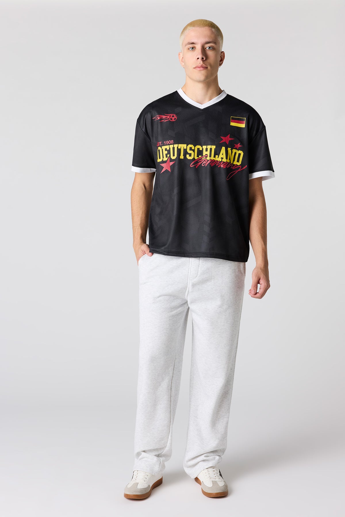 Vue alternative 5. Jersey de soccer en filet à imprimé Allemagne