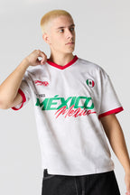 Jersey de soccer en filet à imprimé Mexique