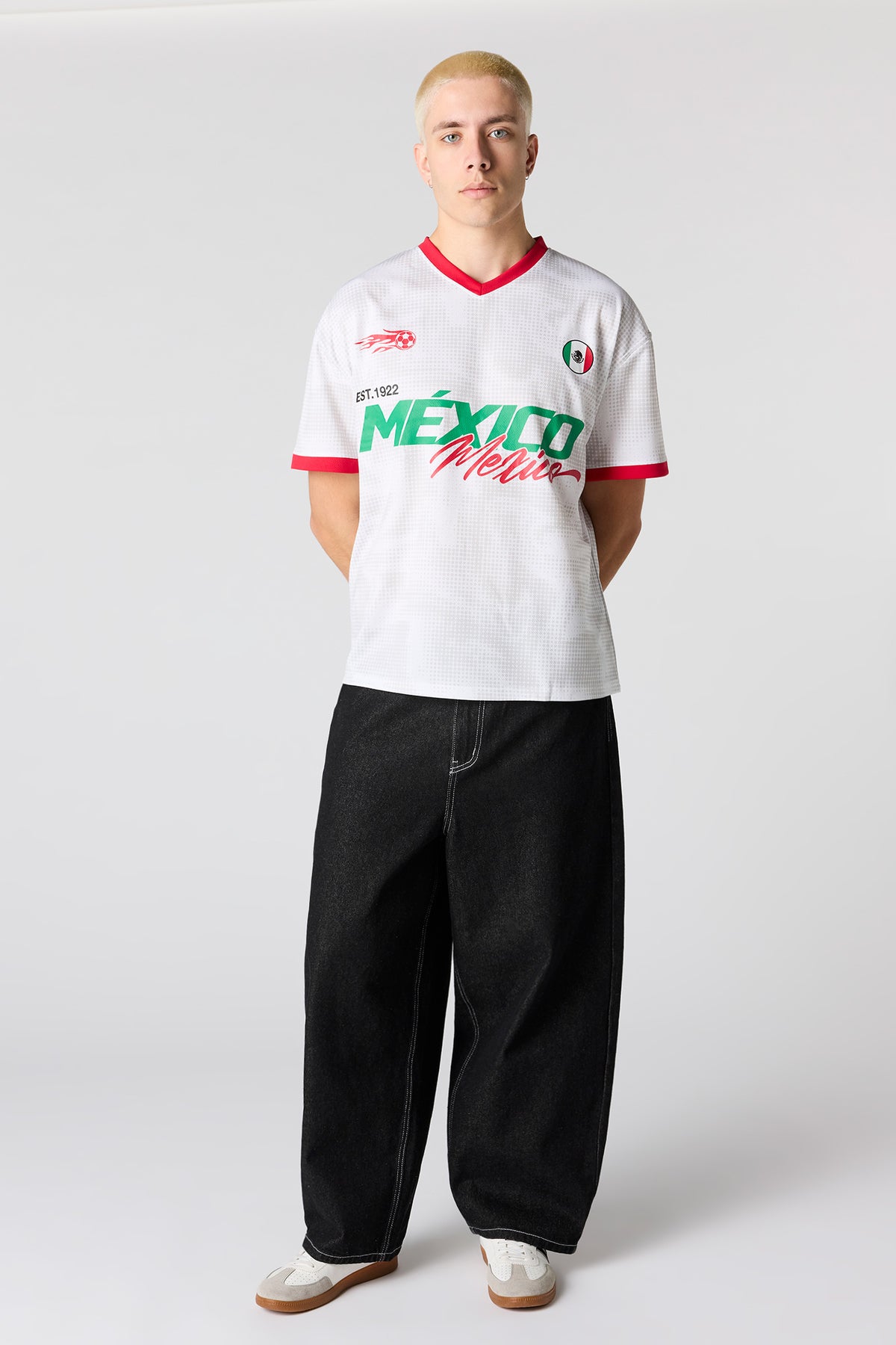 Vue alternative 3. Jersey de soccer en filet à imprimé Mexique
