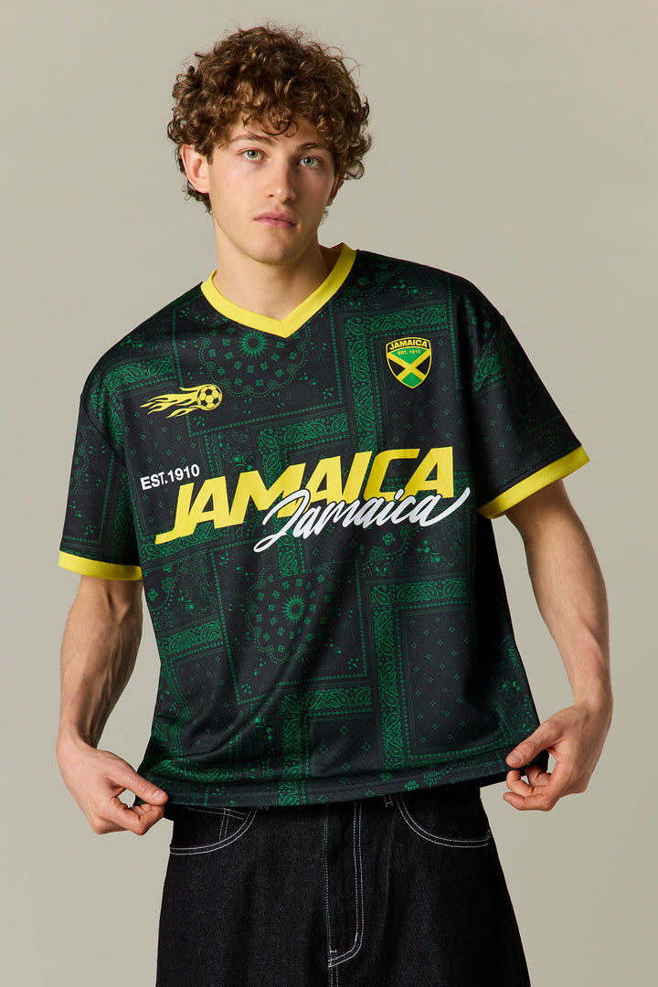 Jamaica Graphic Mesh Soccer Jersey