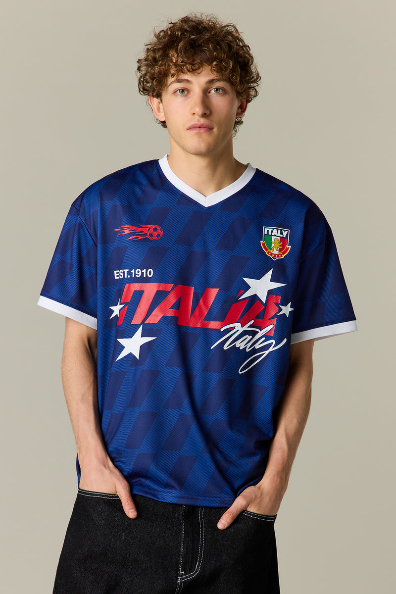 Italy Graphic Mesh Soccer Jersey