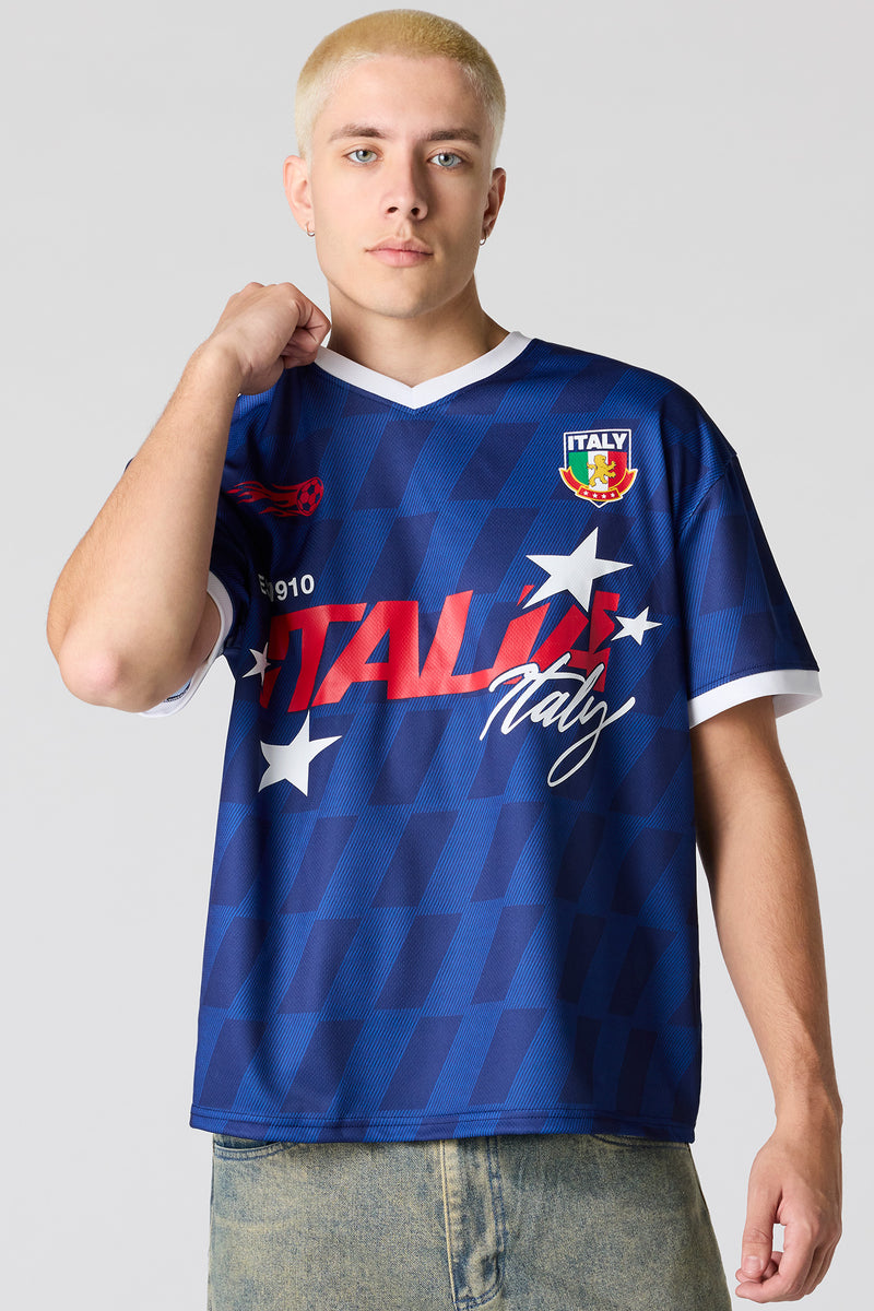 Italy Graphic Mesh Soccer Jersey