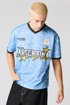 Jersey de soccer en filet à imprimé Argentine