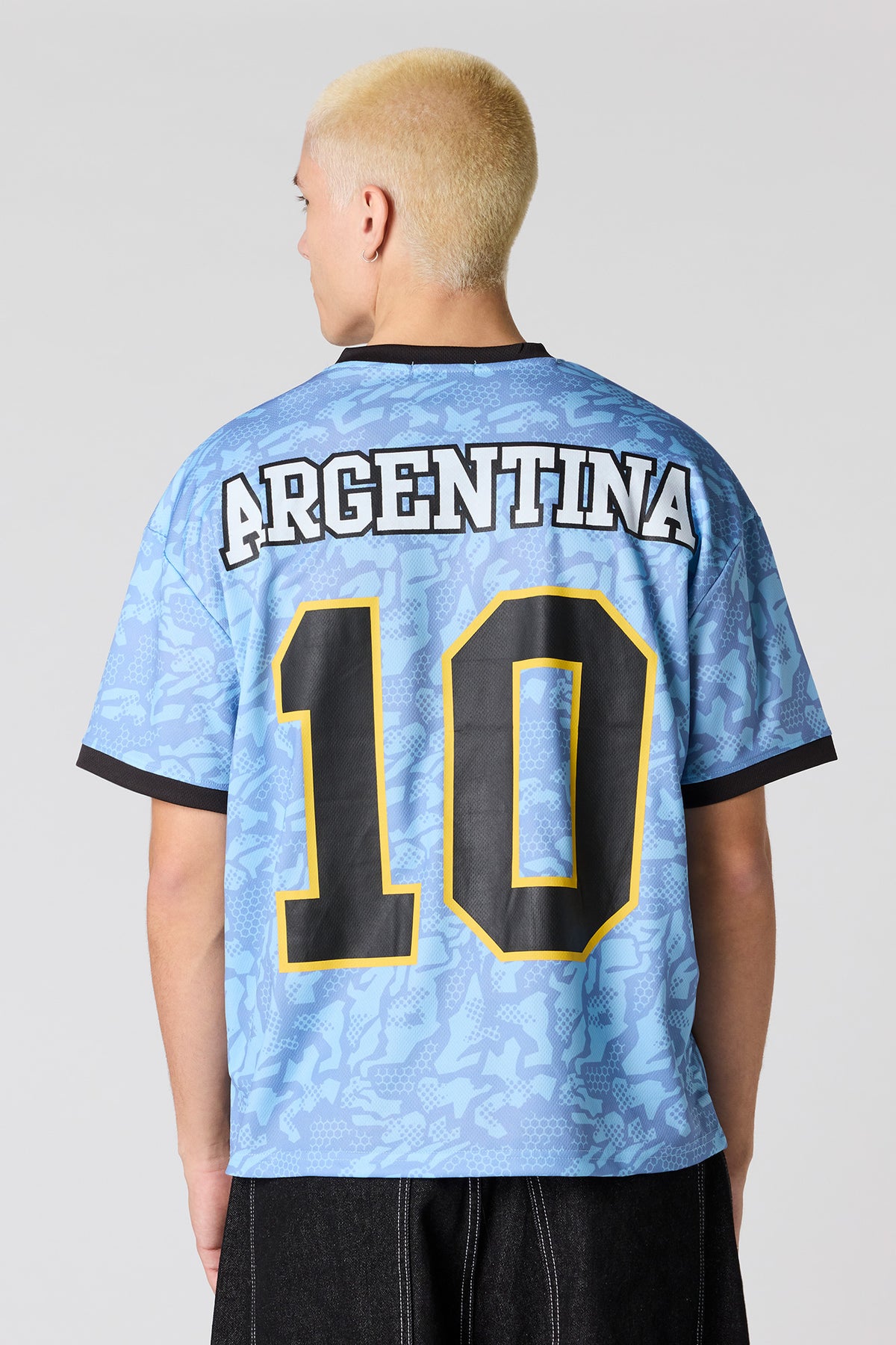 Vue alternative 2. Jersey de soccer en filet à imprimé Argentine