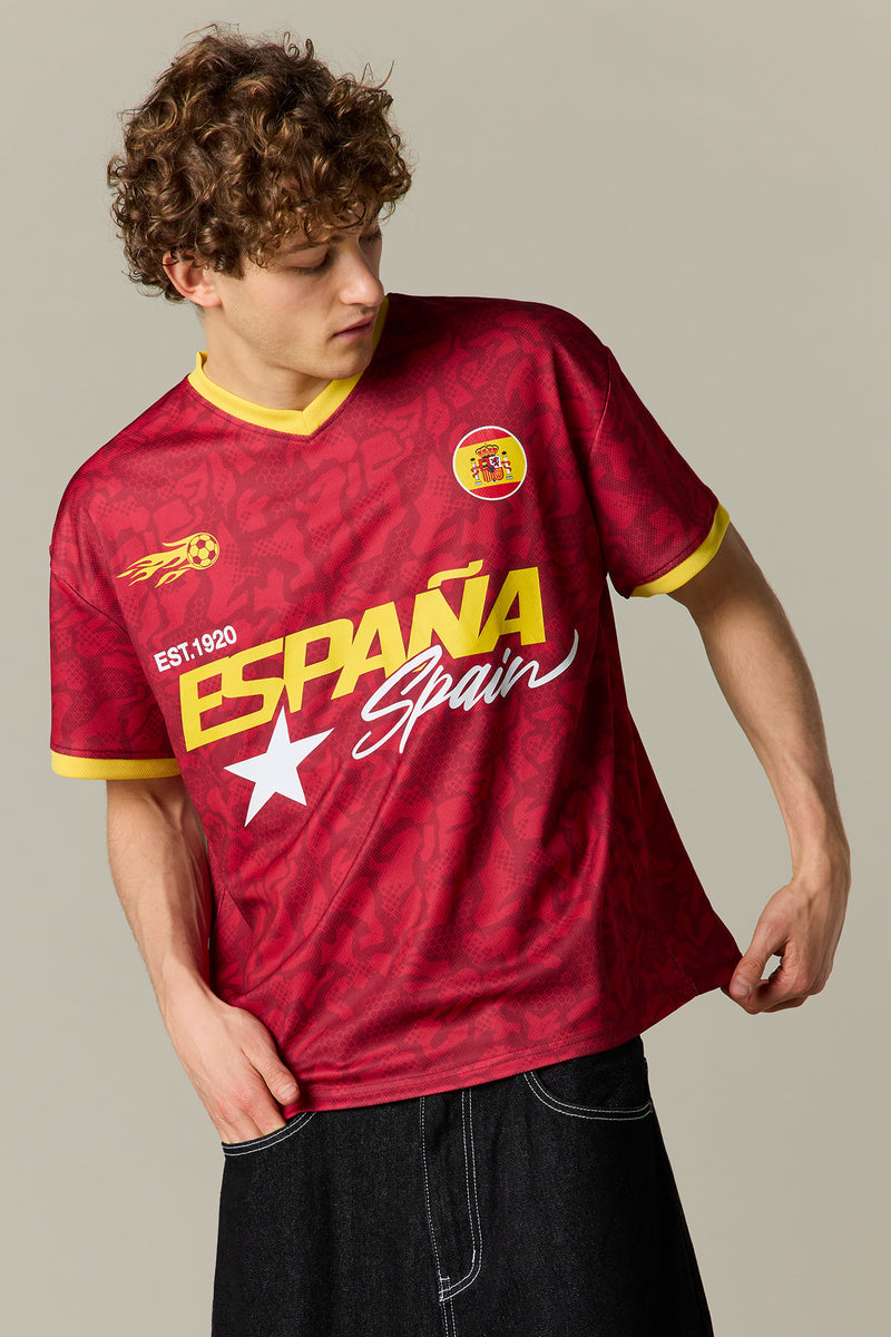 Spain Graphic Mesh Soccer Jersey