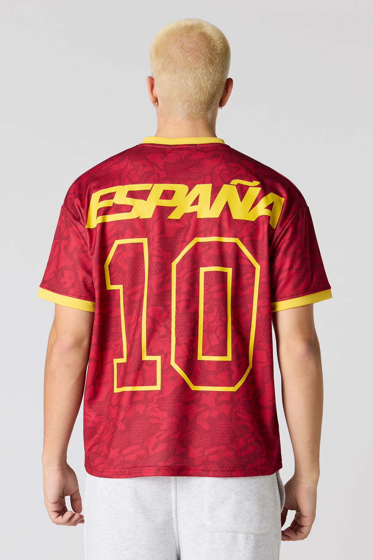 Alt View 2. Spain Graphic Mesh Soccer Jersey - Orange
