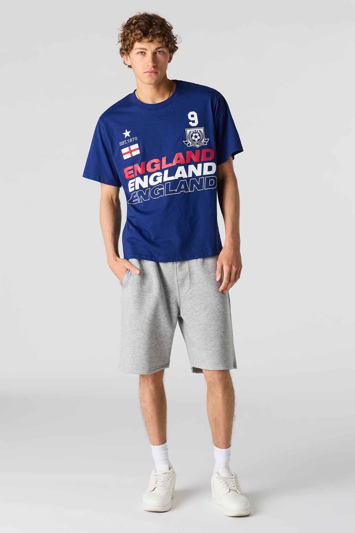 Vue alternative 3. T-shirt de soccer à imprimé Angleterre