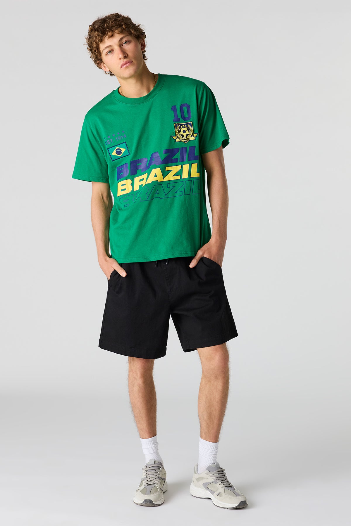 Alt View 3. Brazil Graphic Soccer T-Shirt - Green