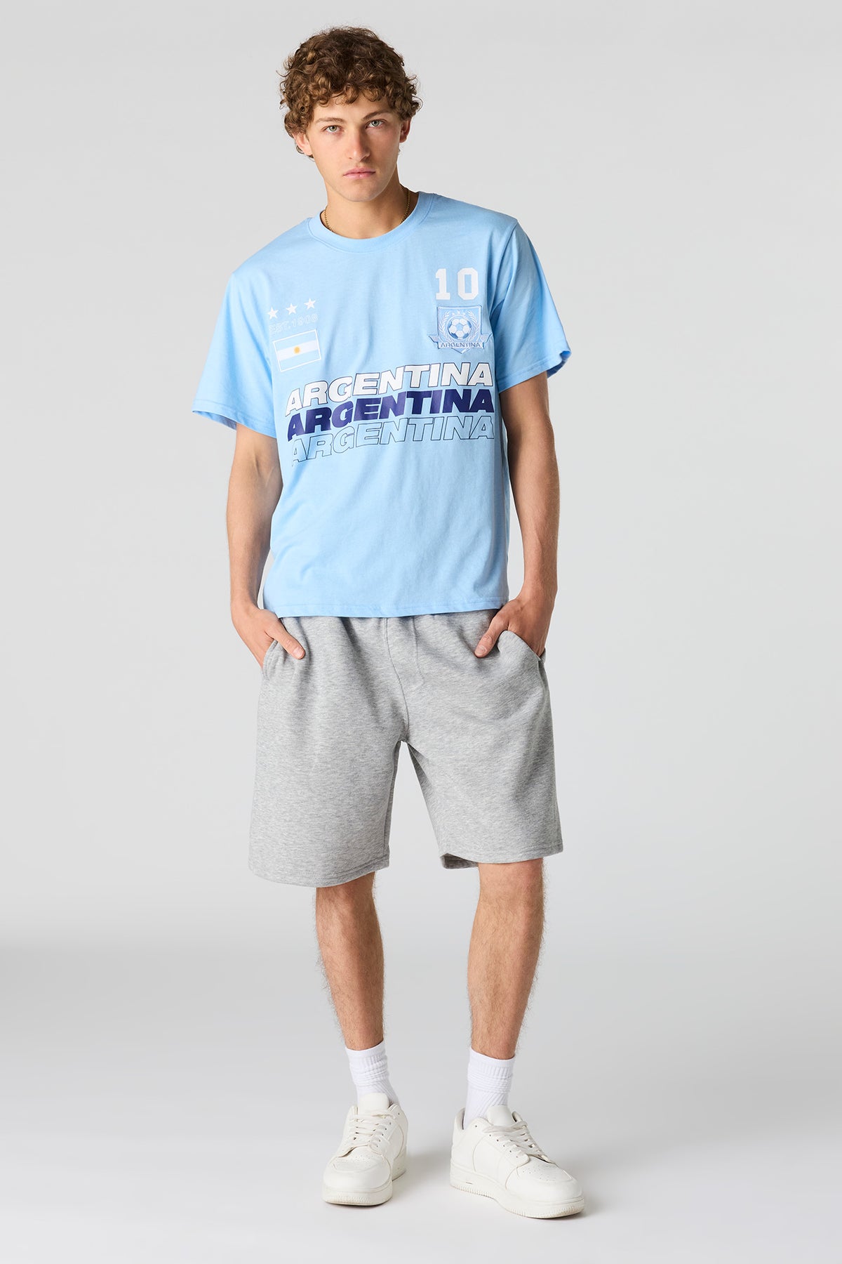 Alt View 3. Argentina Graphic Soccer T-Shirt - Blue
