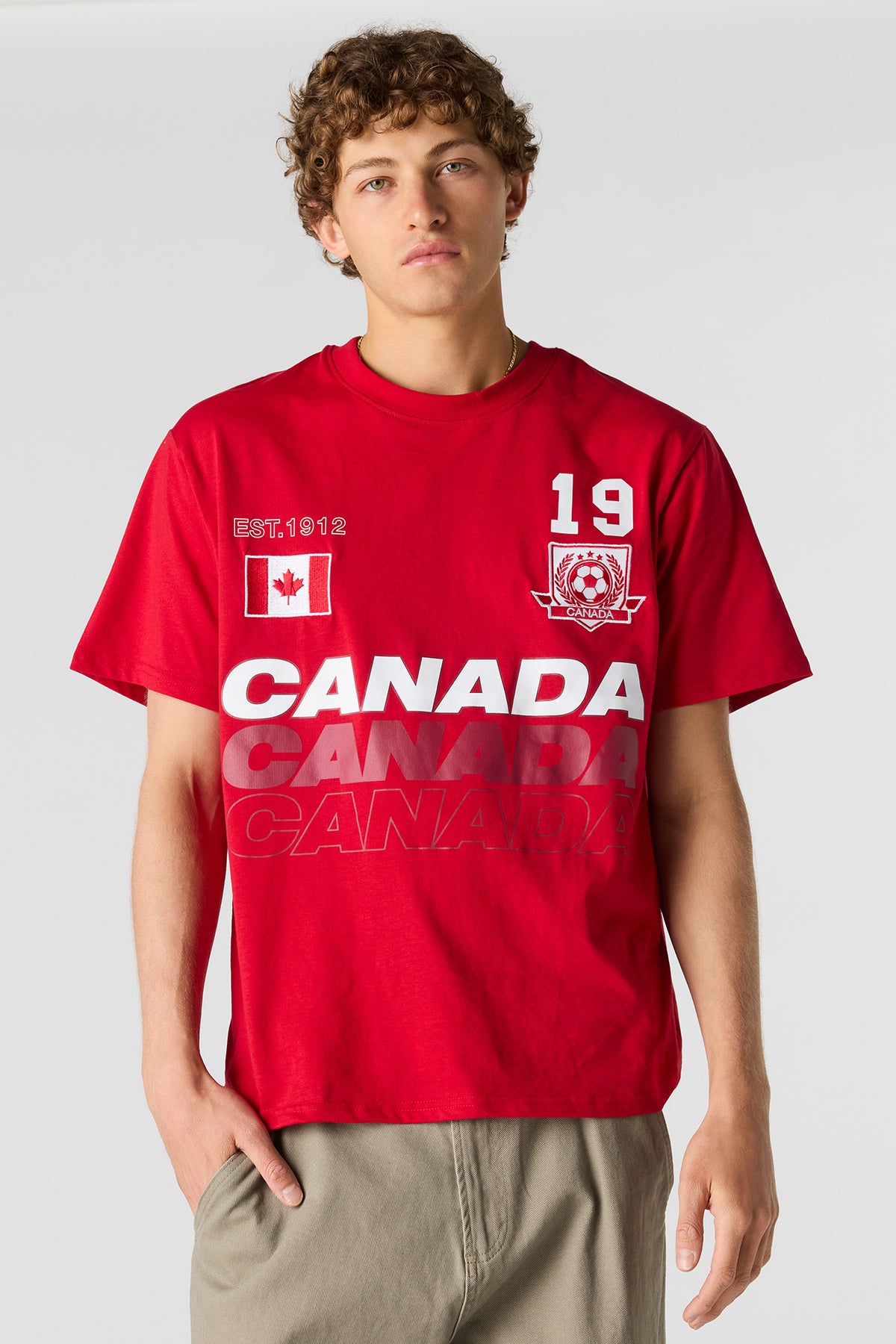 Canada Graphic Soccer T-Shirt - Red