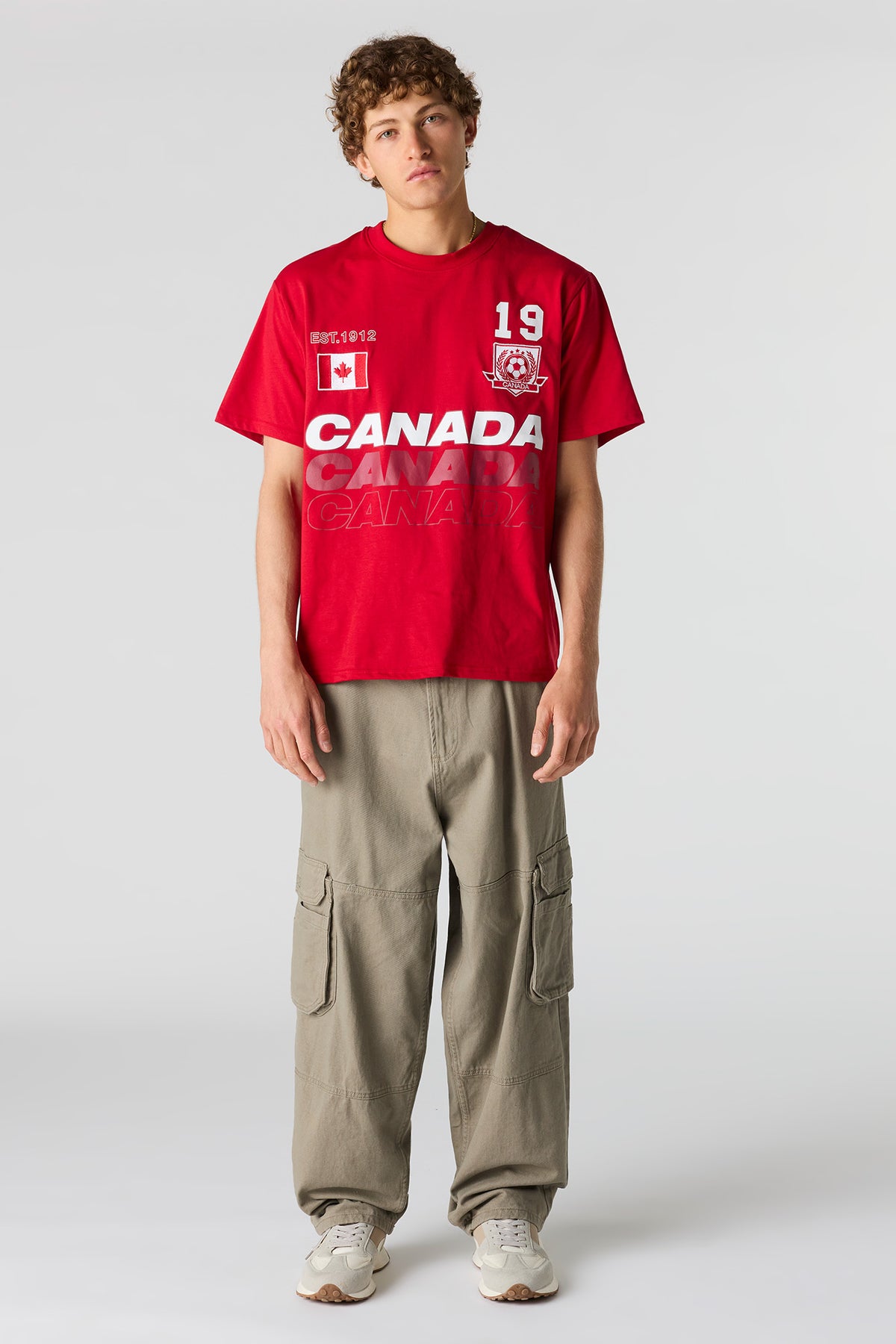 Alt View 3. Canada Graphic Soccer T-Shirt - Red
