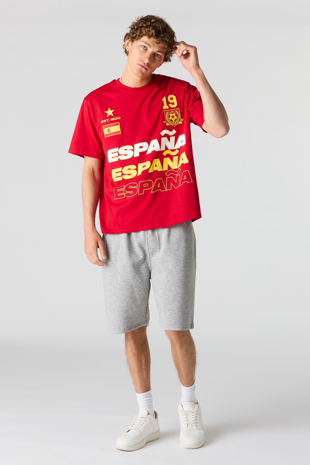 Vue alternative 3. T-shirt de soccer à imprimé Espagne