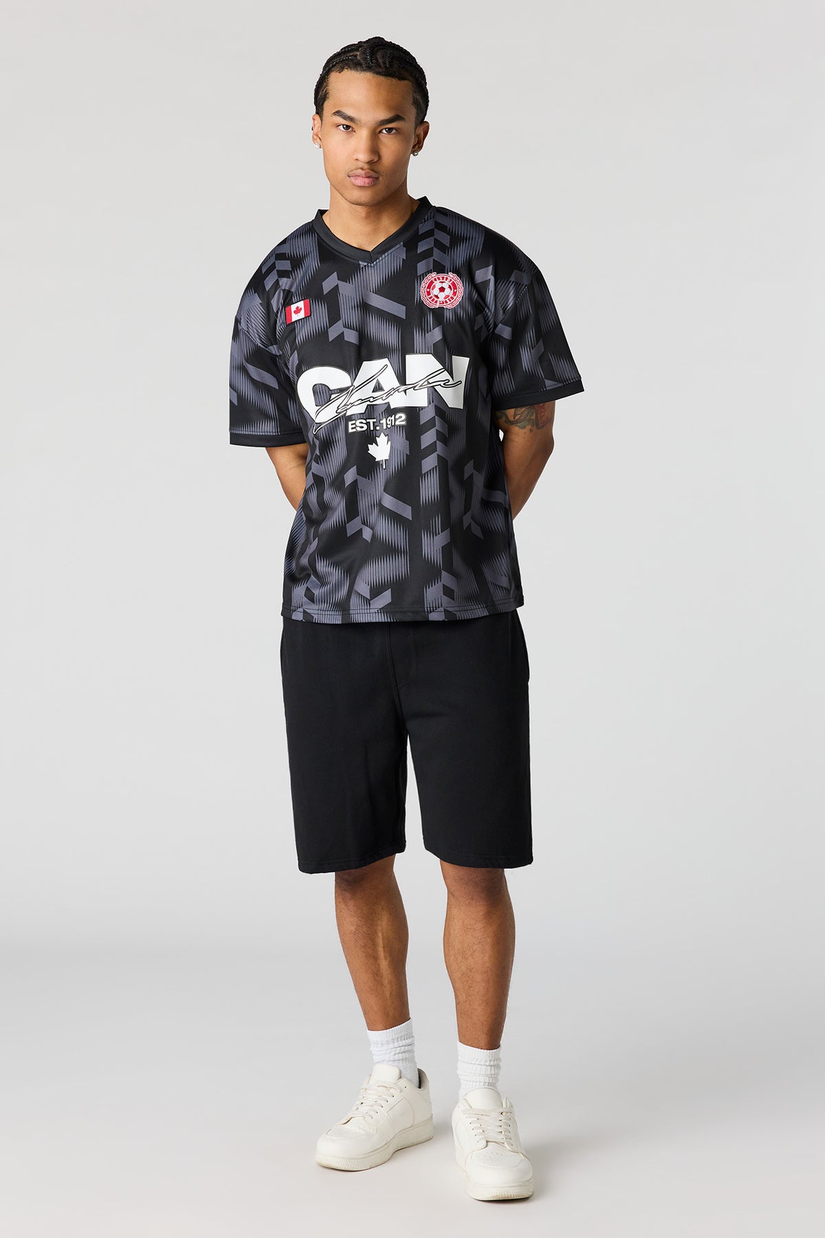 Alt View 3. Canada Graphic Mesh Jersey - Black