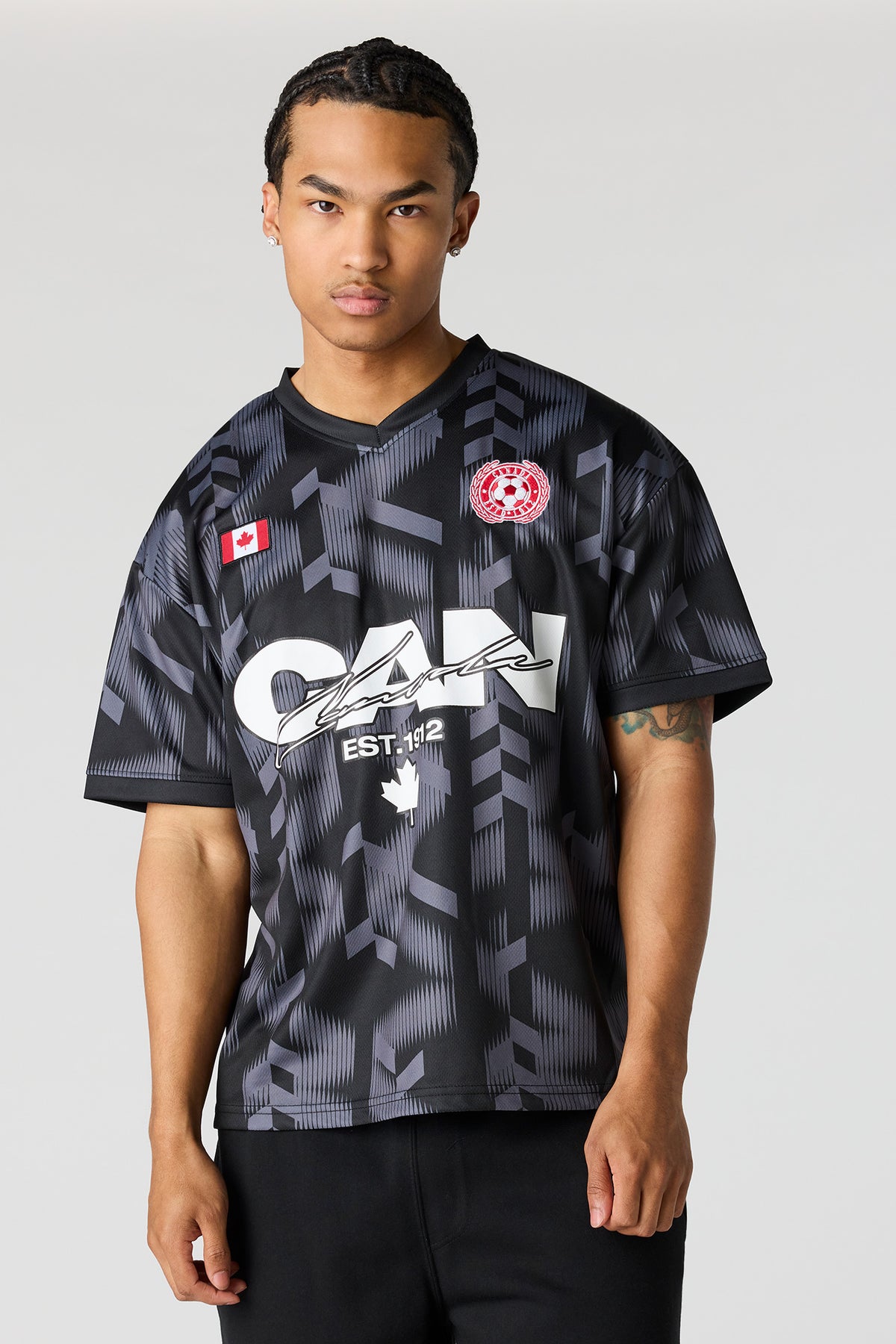 Alt View 4. Canada Graphic Mesh Jersey - Black