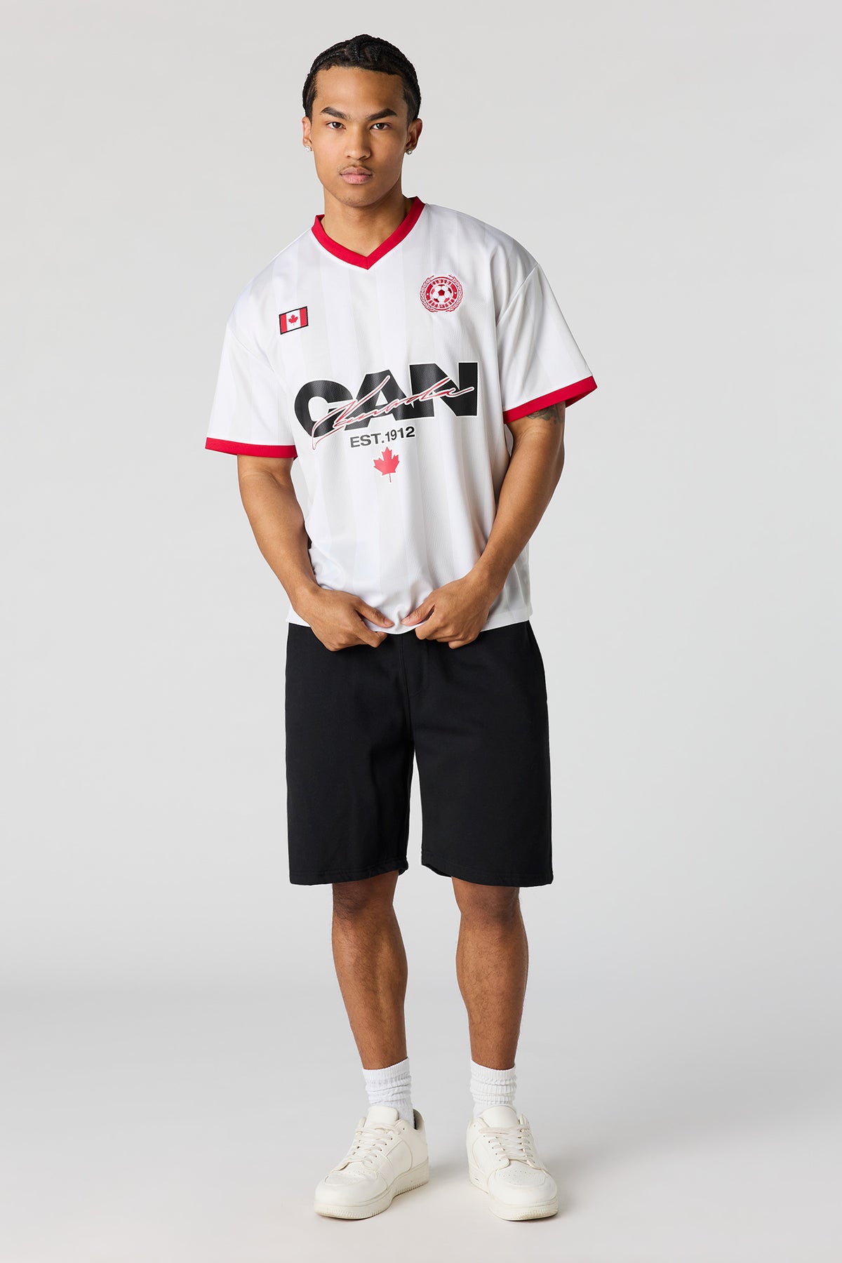 Alt View 3. Canada Graphic Mesh Jersey - White