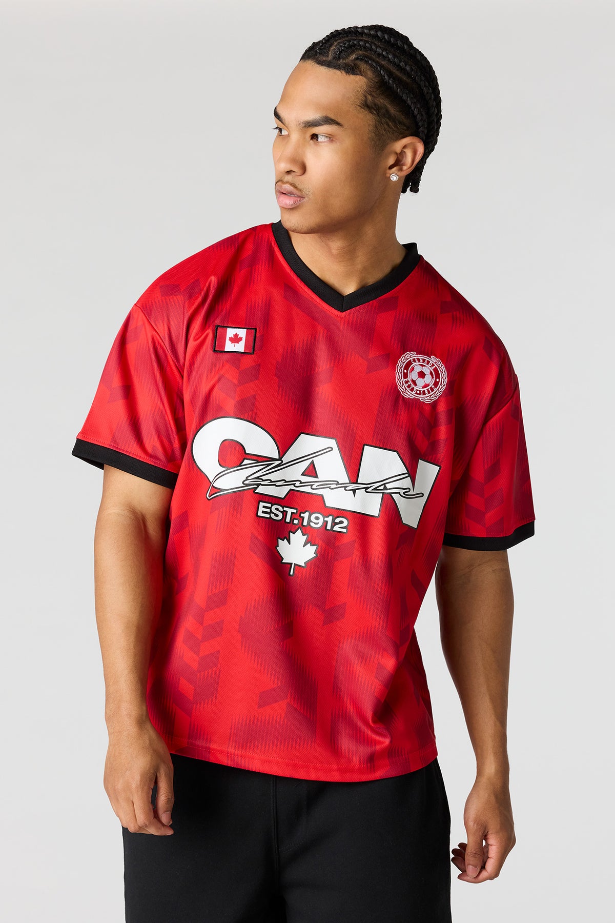 Alt View 4. Canada Graphic Mesh Jersey - Red