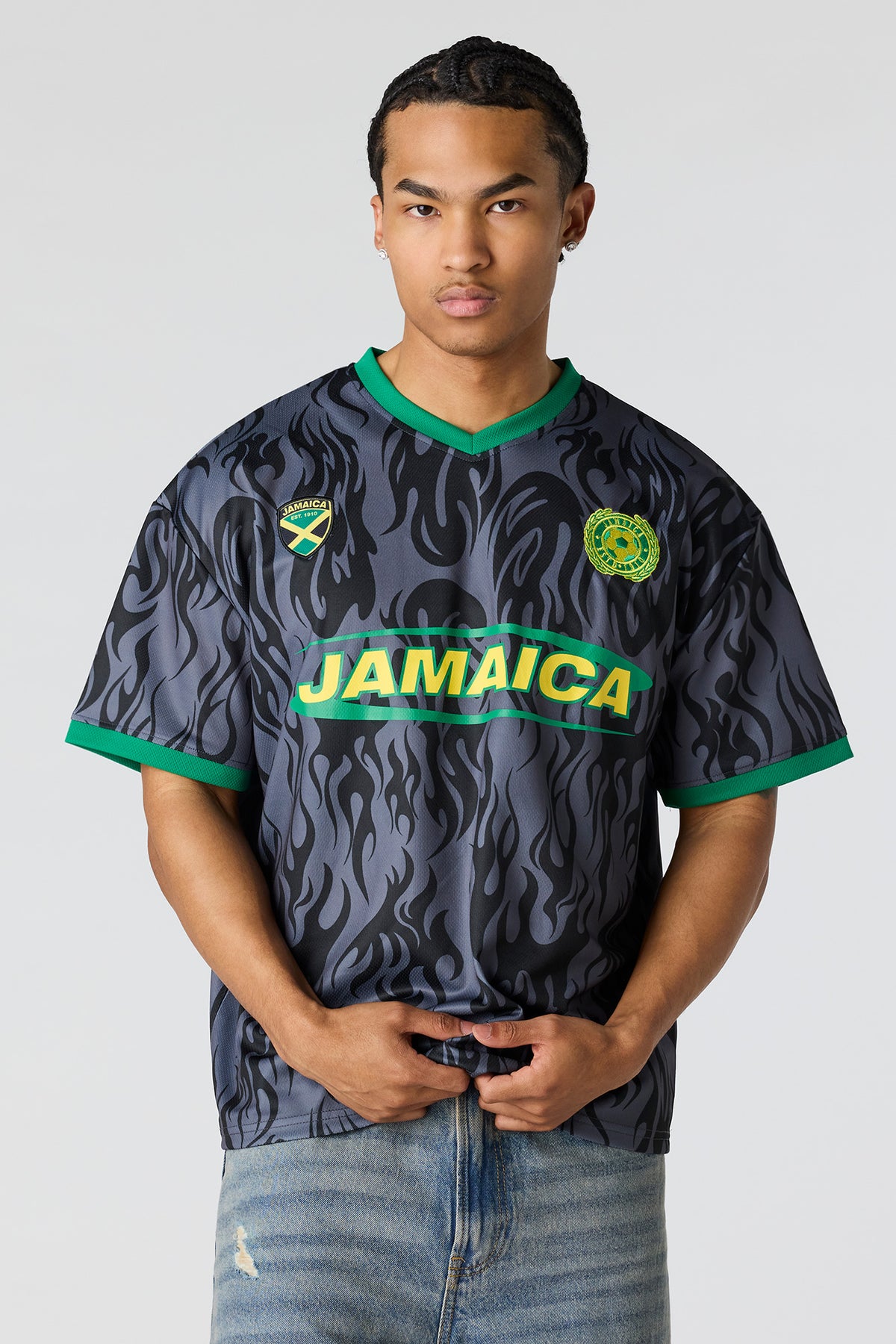 Jamaica Graphic Mesh Jersey - Black