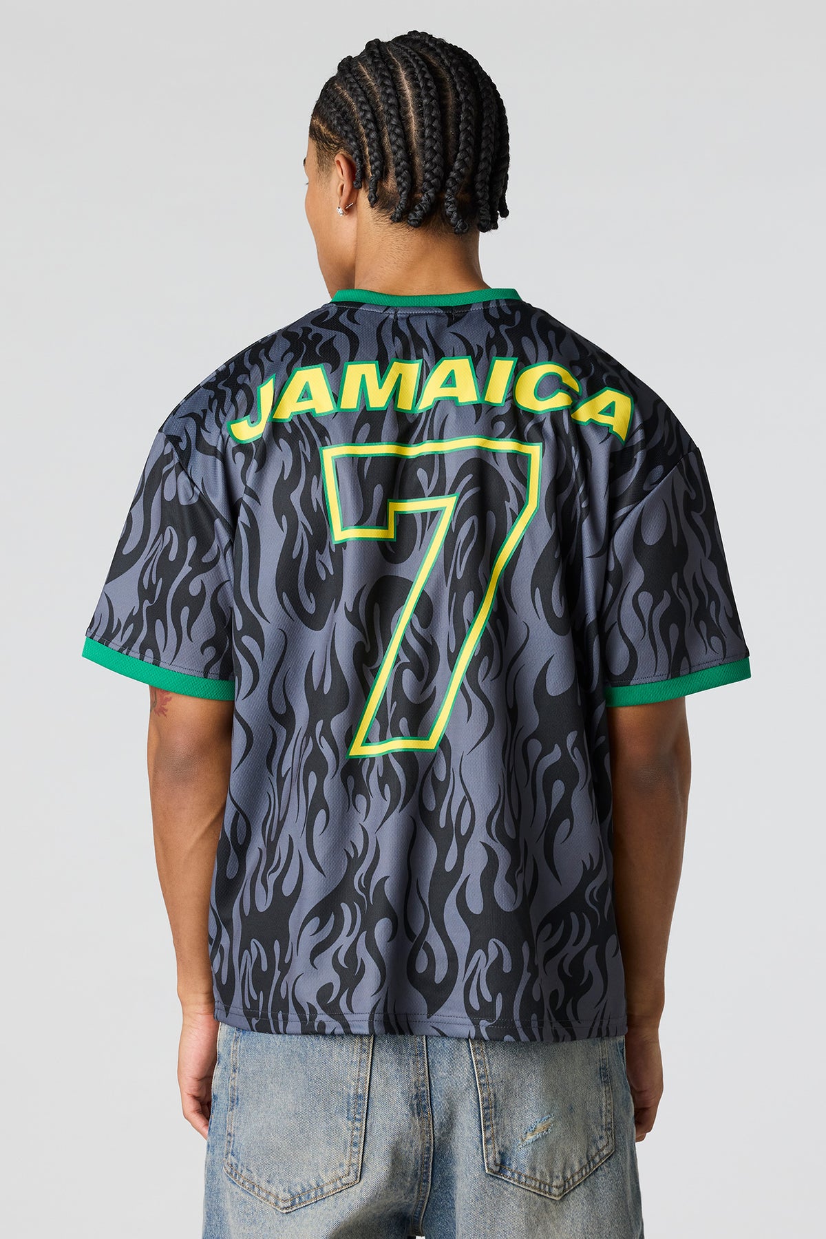 Alt View 2. Jamaica Graphic Mesh Jersey - Black
