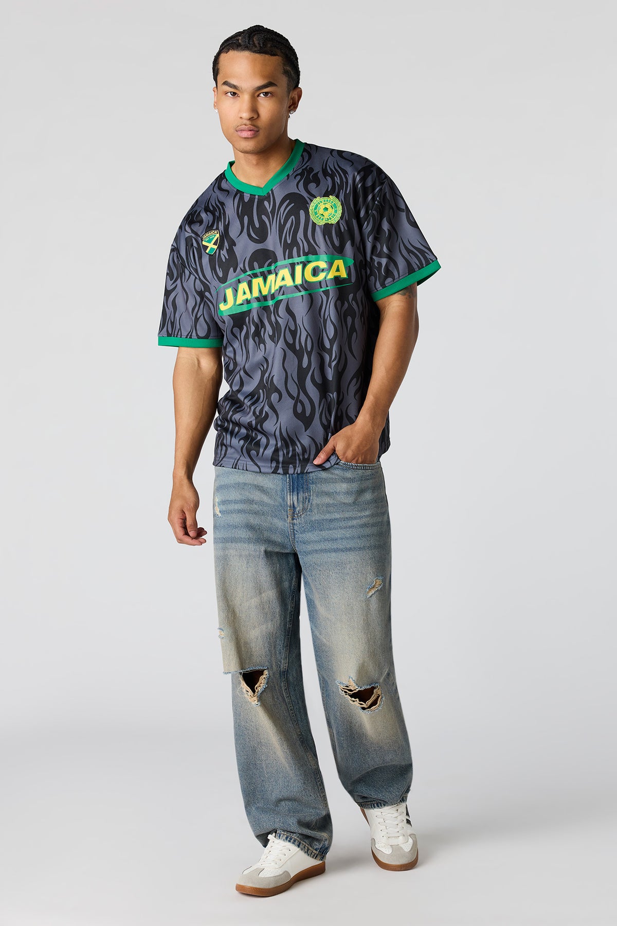 Alt View 3. Jamaica Graphic Mesh Jersey - Black