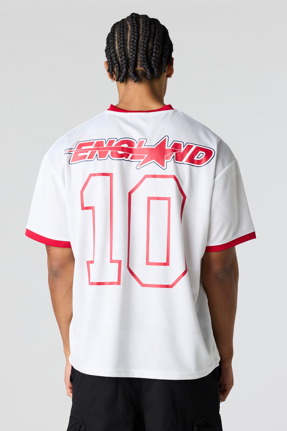 Alt View 2. England Graphic Mesh Jersey - White