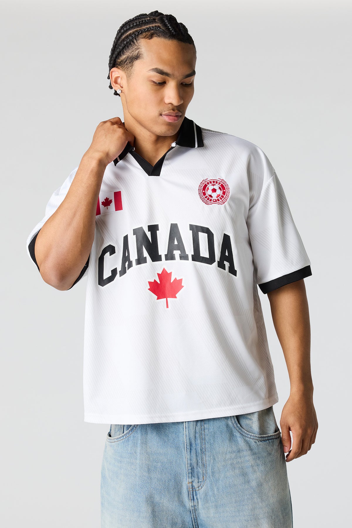 Alt View 4. Canada Graphic Mesh Jersey - White