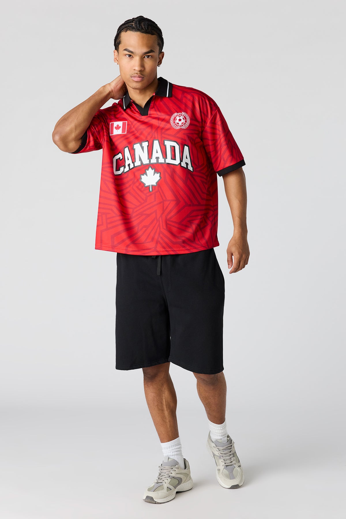 Alt View 3. Canada Graphic Mesh Jersey - Red