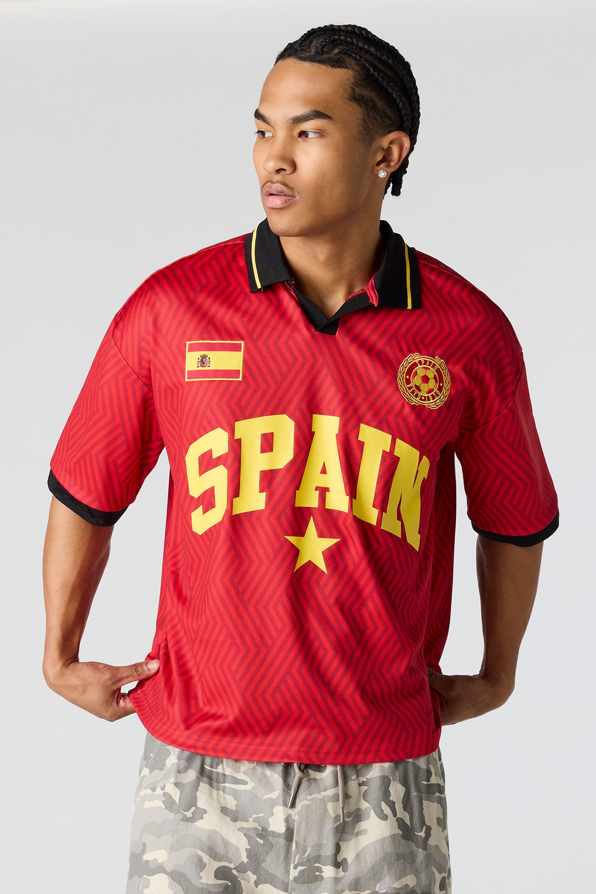 Vue alternative 4. Jersey en filet à imprimé Espagne