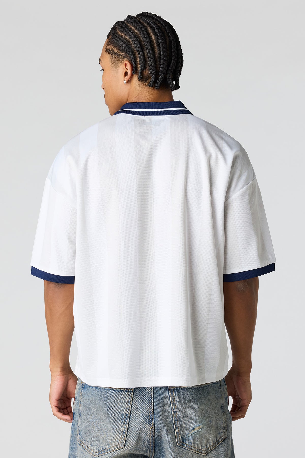 Alt View 4. England Graphic Mesh Jersey - White