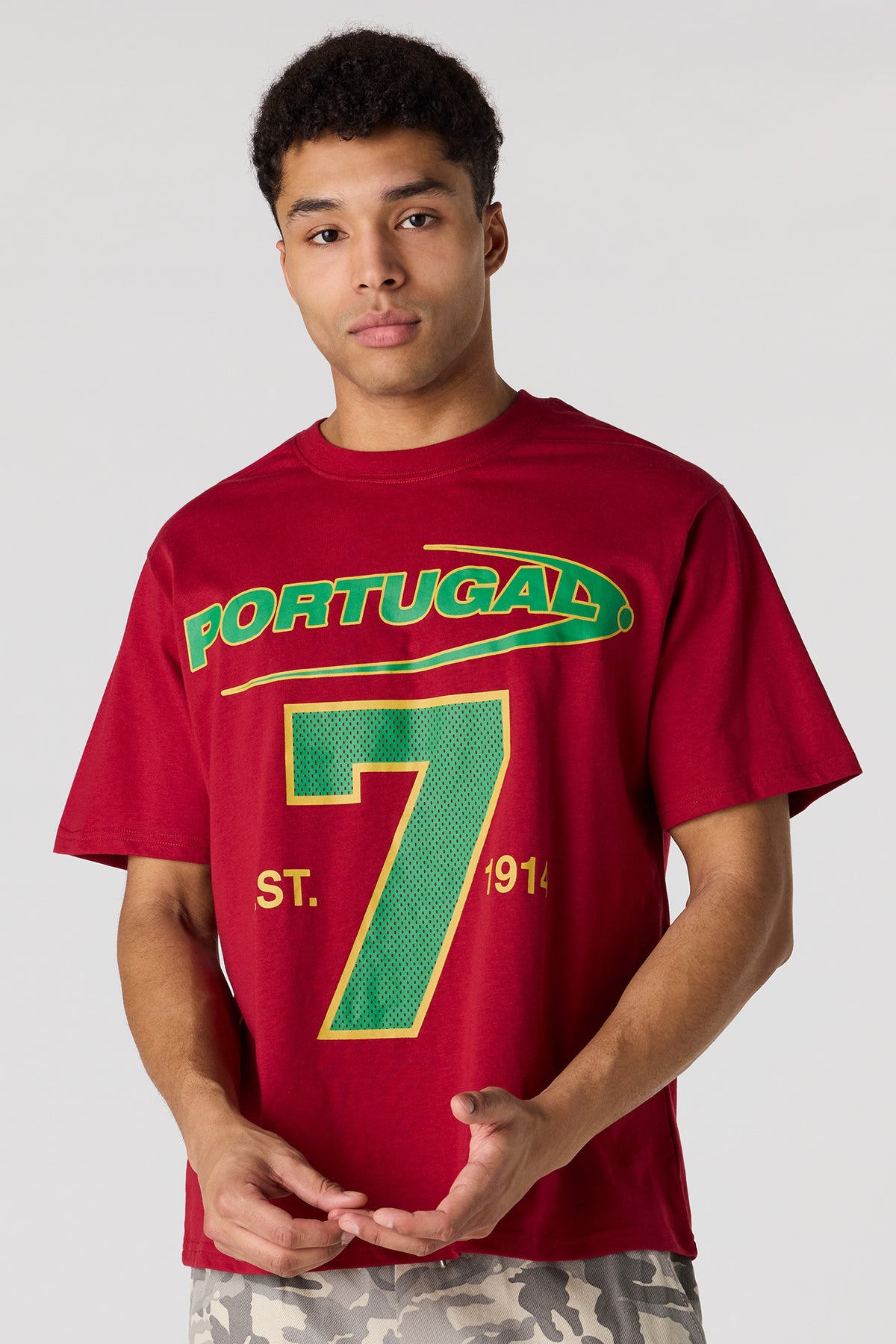 T-shirt en coton épais de luxe à imprimé Portugal
