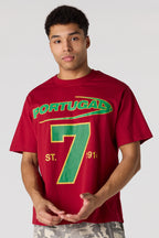 T-shirt en coton épais de luxe à imprimé Portugal