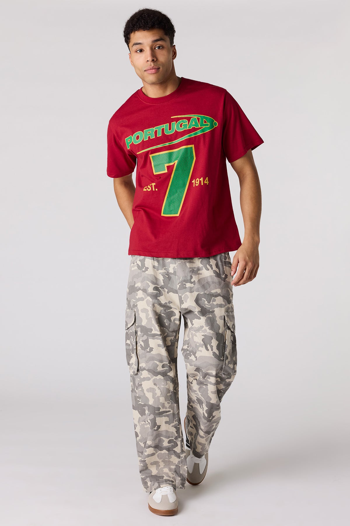 Vue alternative 2. T-shirt en coton épais de luxe à imprimé Portugal