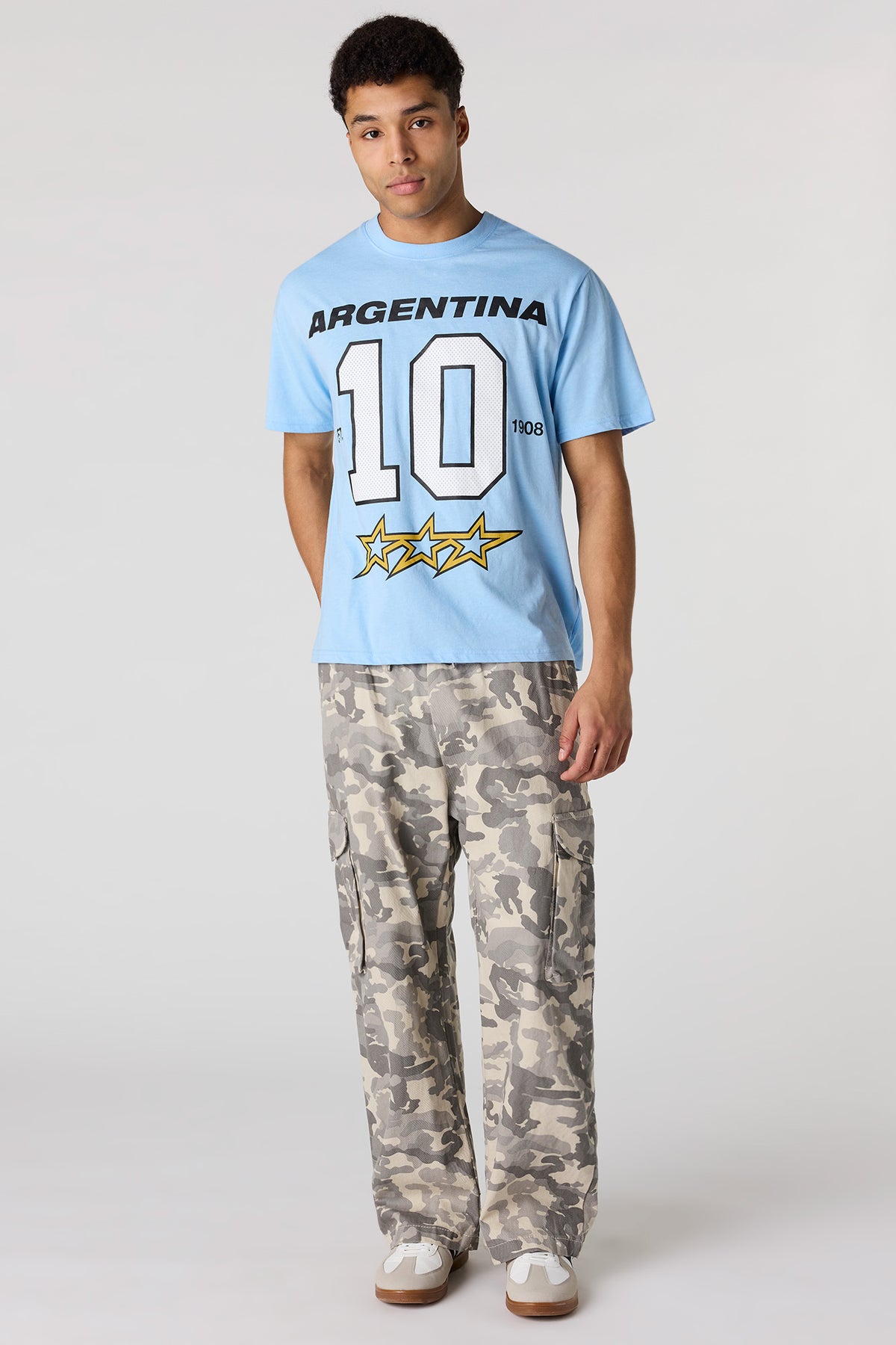 Vue alternative 3. T-shirt en coton épais de luxe à imprimé Argentine