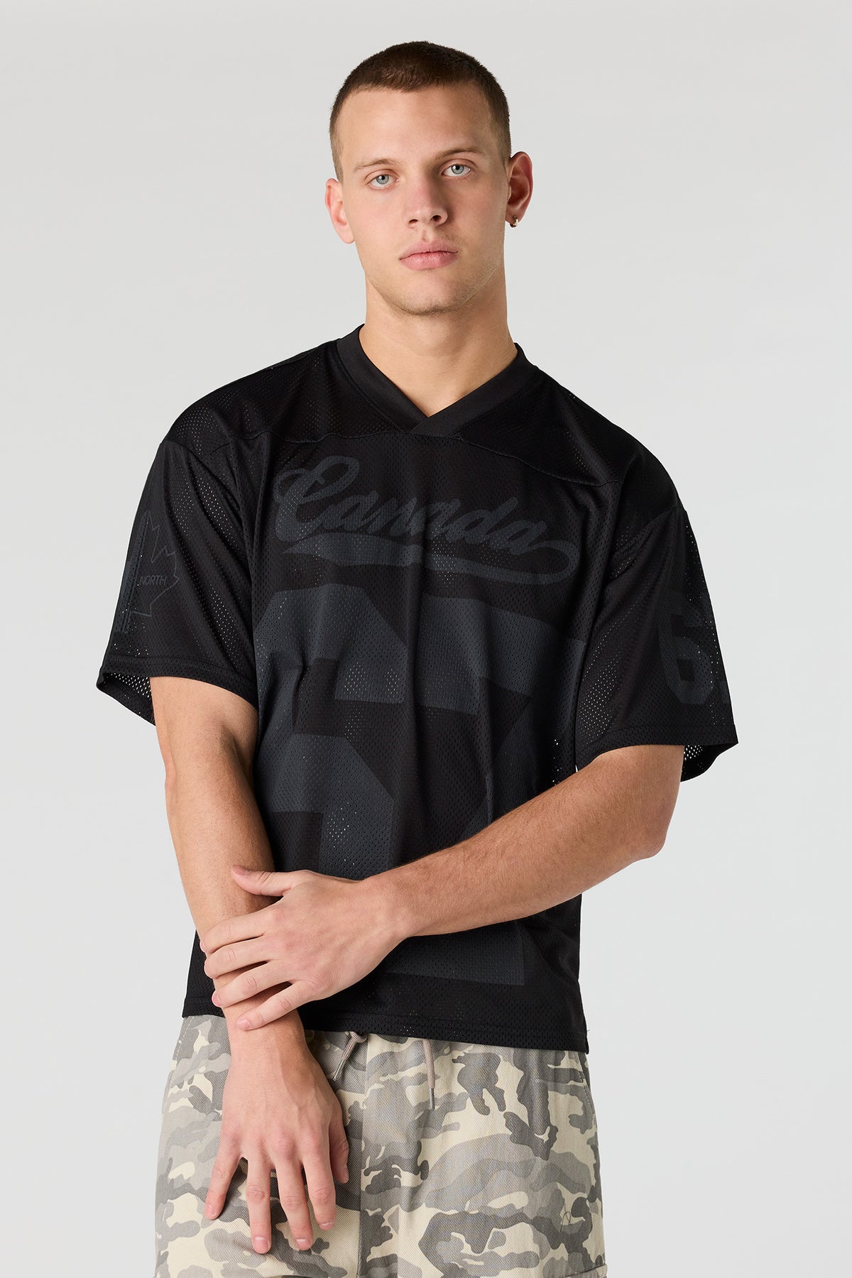 Jersey de football en filet à imprimé Canada