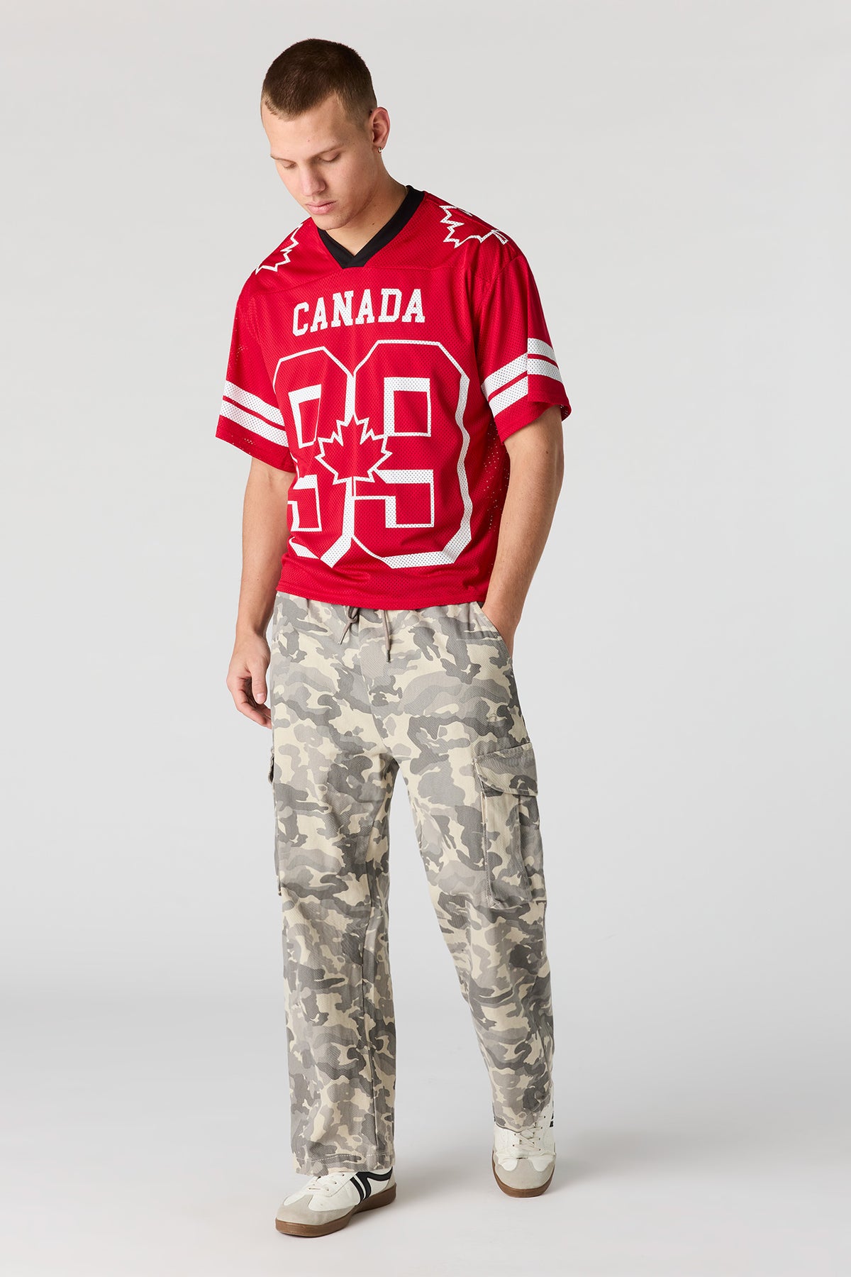 Alt View 3. Canada Mesh Football Jersey - Red